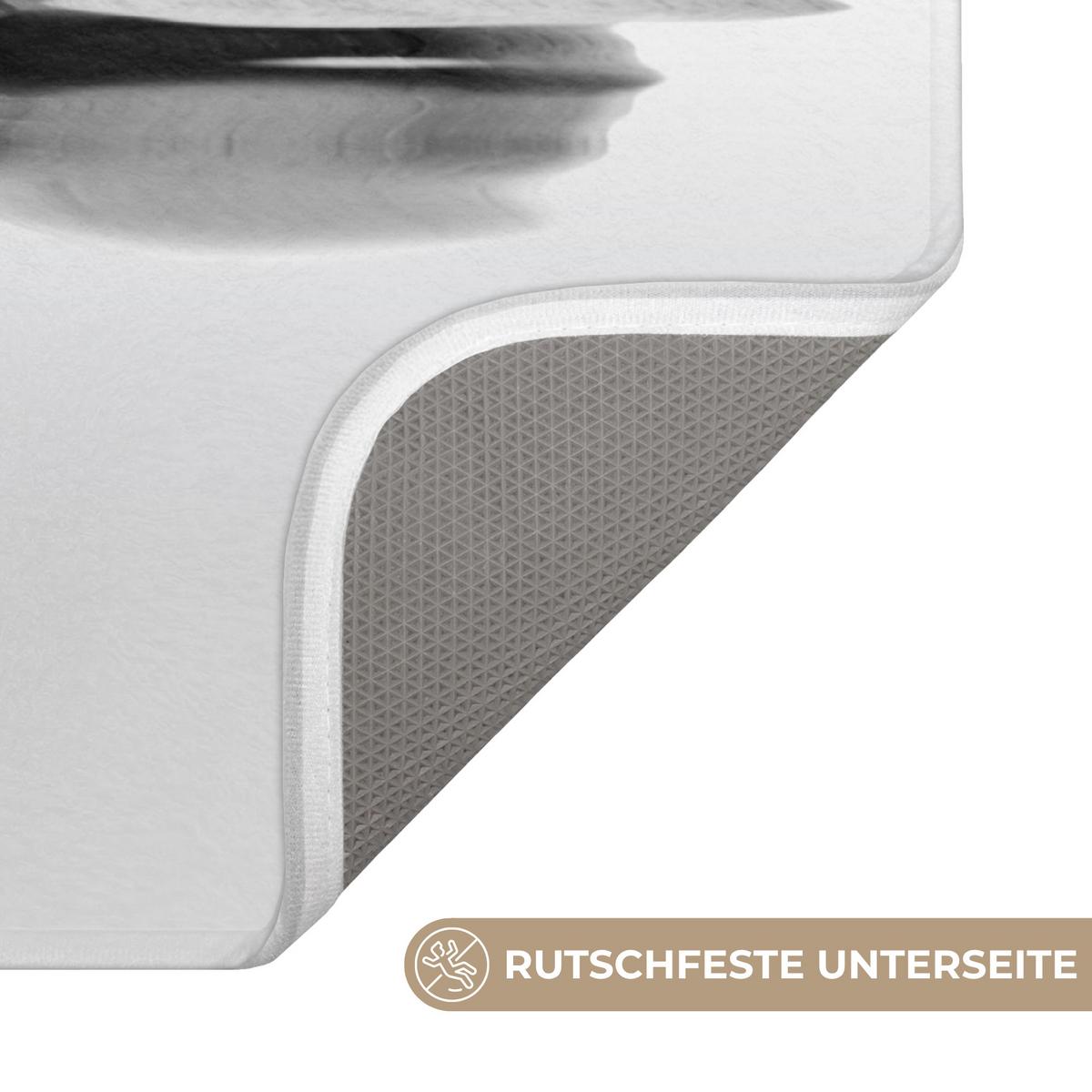 WC-VORLEGER Steine - Lotus - Weiß - Wasser - Zen WC Teppich 40x60 cm - Weiß, Textil (40/1cm) - OnlyWow