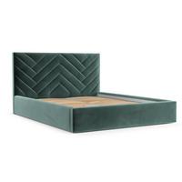 POLSTERBETT Arco 160/200 cm Türkis im Kronos Stoff - Türkis/Schwarz, Holz/Holzwerkstoff (160/200cm) - AltaBeds