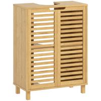 WASCHBECKENUNTERSCHRANK Bambus Naturholz - Naturfarben, Holz (30/80/60cm) - HOMCOM