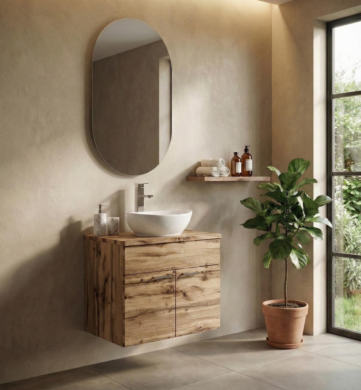 WASCHBECKENUNTERSCHRANK Colorado 2 Schubladen Eiche - 60 x 46 x 52 cm - Eichefarben, Holz (60/52/46cm) - Badplaats