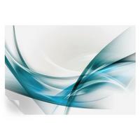 FOTOTAPETE 152x104 cm - Blaue Wellen - Weiß, Textil (152/104cm) - Wallfluent