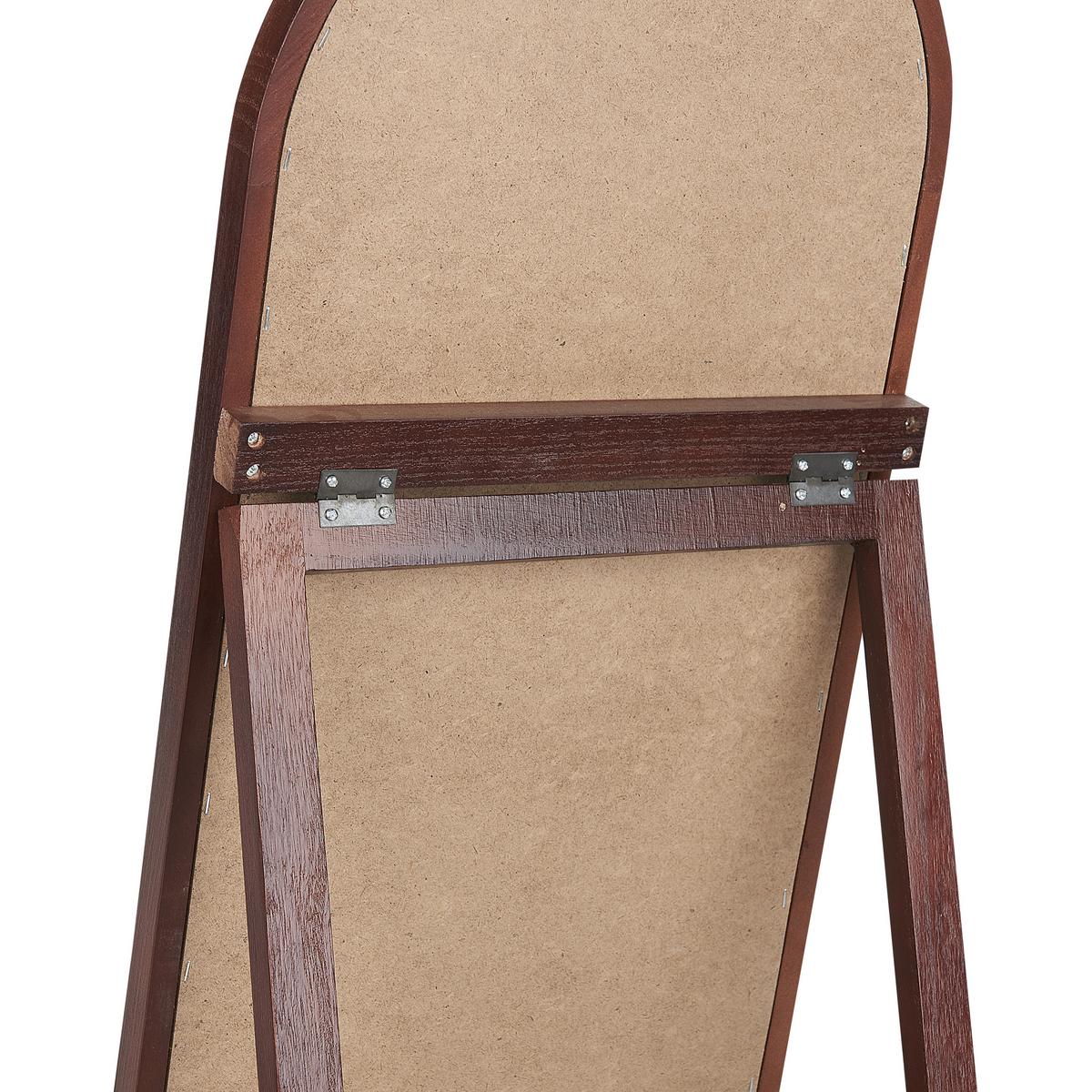 STEHSPIEGEL Paulowniaholz dunkelbraun oval 30/150 cm Chelles - Dunkelbraun, Holz (30/150/67cm) - Beliani