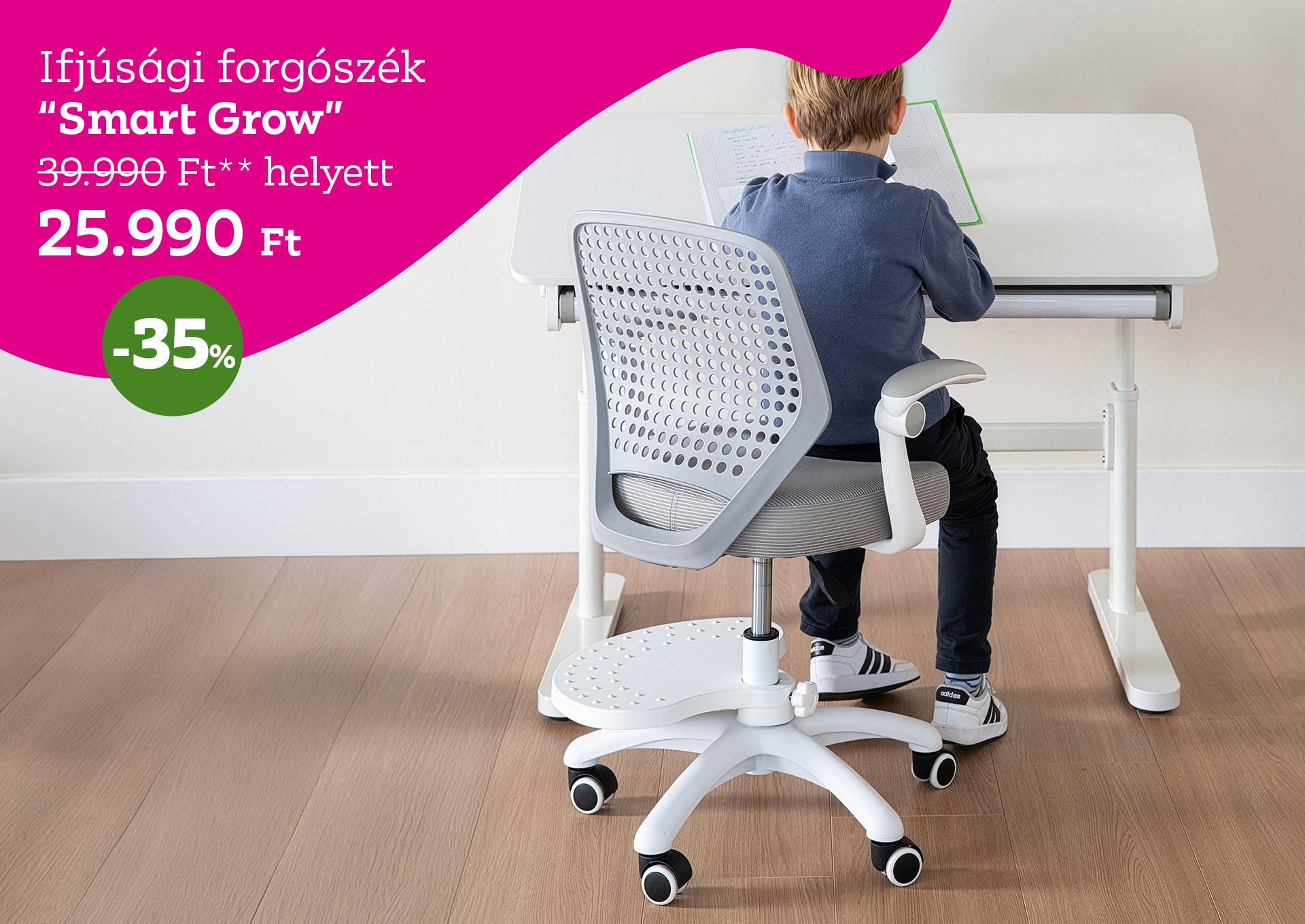 Ifjúsági forgószék  SMART GROW 39990 Forint helyett 25990 Forint, kedvezmény mértéke 35%