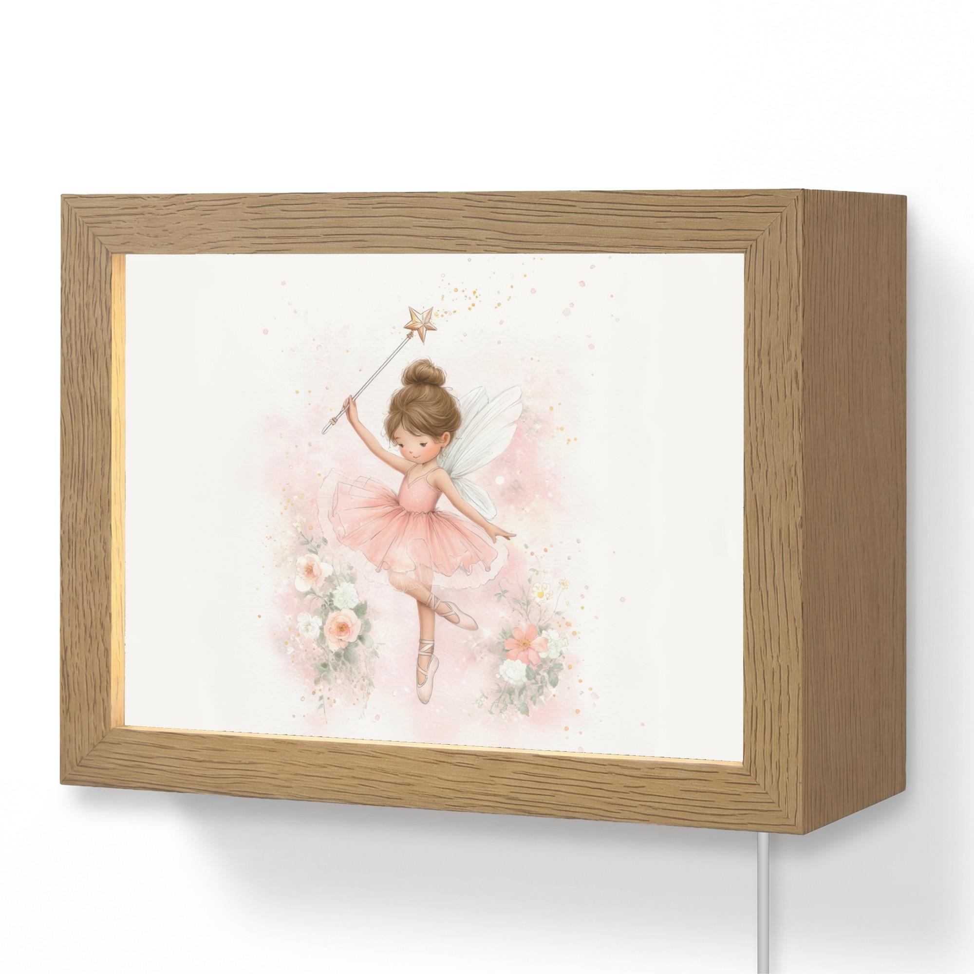 WANDLEUCHTE Ballerina - Fee - Blumen - Rosa 20x15 cm - Rosa, Holzwerkstoff (20/15/8cm) - OnlyWow
