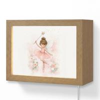 WANDLEUCHTE Ballerina - Fee - Blumen - Rosa 20x15 cm - Rosa, Holzwerkstoff (20/15/8cm) - OnlyWow