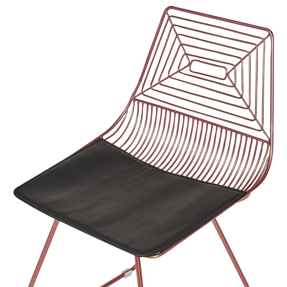 ESSZIMMERSTUHL 2er-Set Metall Roségold Beatty - Roségold, Textil/Metall (51/79/48cm) - Beliani