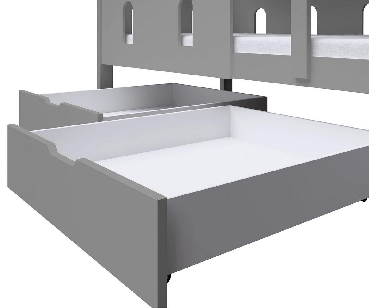 ETAGENBETT Castelo 75x180 cm - Grau, Holz (75/180cm) - Selsey