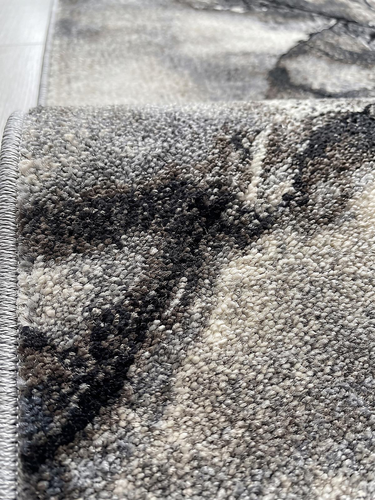 KURZFLORTEPPICH Abstrakt OGLIO Polypropylen Grau 120 x 170 cm - Grau, Textil (120/170cm) - KADIMA DESIGN