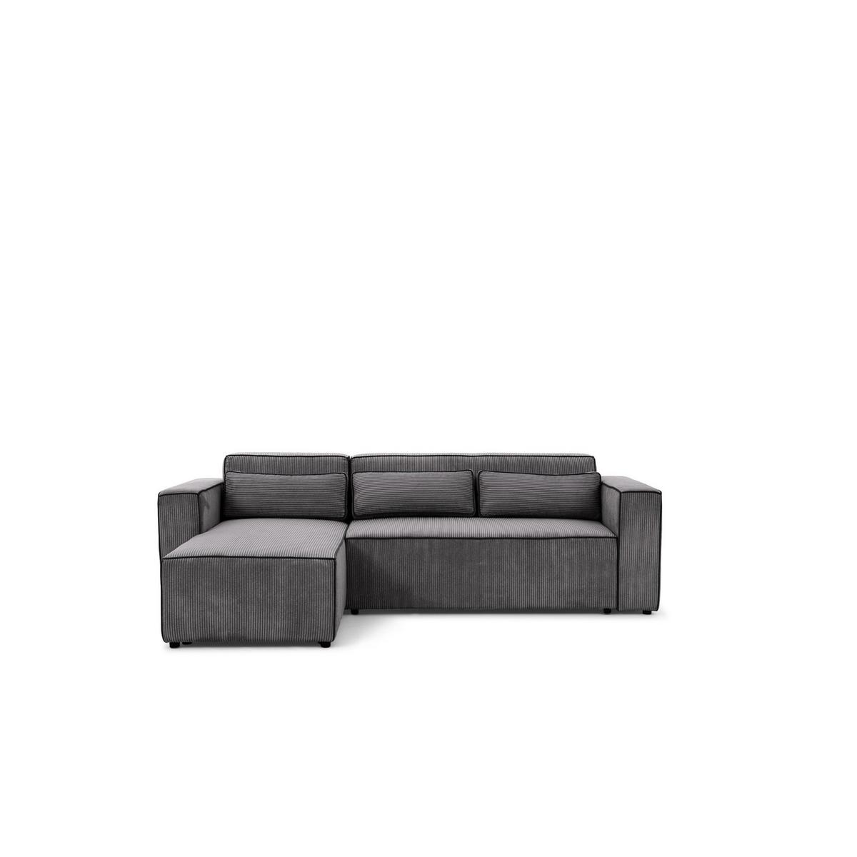 ECKSOFA Schlafsofa Waldo In Poso - Anthrazit, Holzwerkstoff/Textil (260/173cm) - Fun Möbel