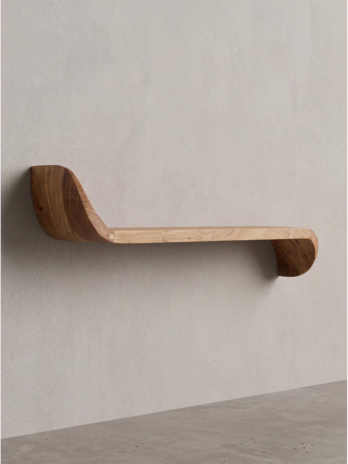 WANDREGAL ARBOGA, Mango Massivholz, handgefertigt, 80 x 20 x 36 cm - Braun, Holz (80/36/20cm) - KADIMA DESIGN