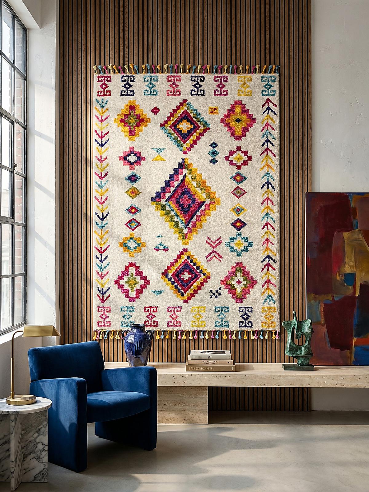 TEPPICH ARUN, geometrisch-abstrakt, aus Polypropylen, Bunt, 80 x 150 cm - Multicolor, Textil (150/80cm) - KADIMA DESIGN