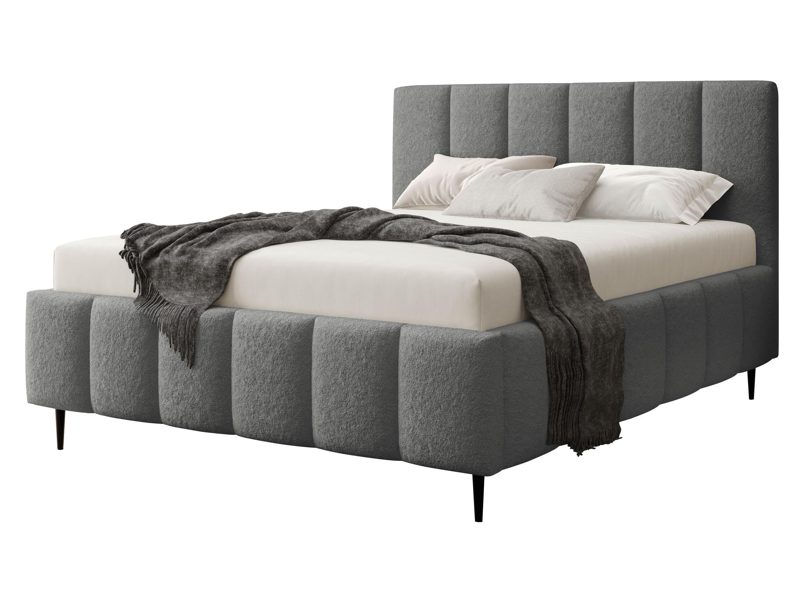 POLSTERBETT Lunaro Leg - Schwarz/Grau, Holz/Textil (140/200cm) - MIRJAN24