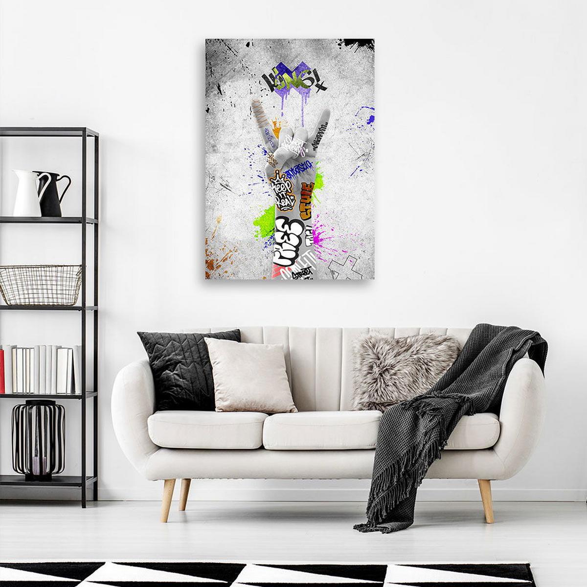 KUNSTDRUCK Grau 40/60 cm - Grau, Textil (40/60cm) - KUNSTLOFT
