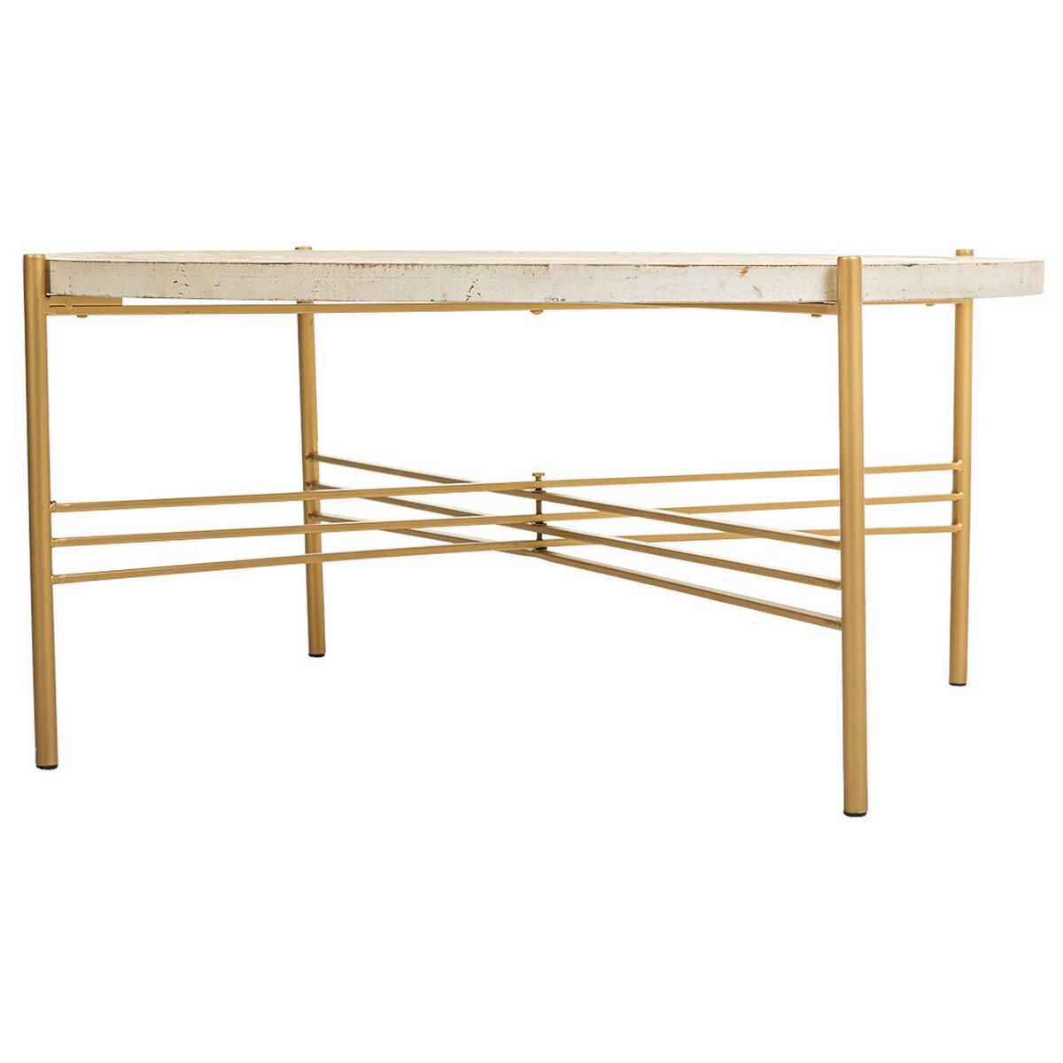 TISCH aus Metall und Holz, weiß, 80x36cm - Weiß, Holz (80/80/36cm) - Wanderlust