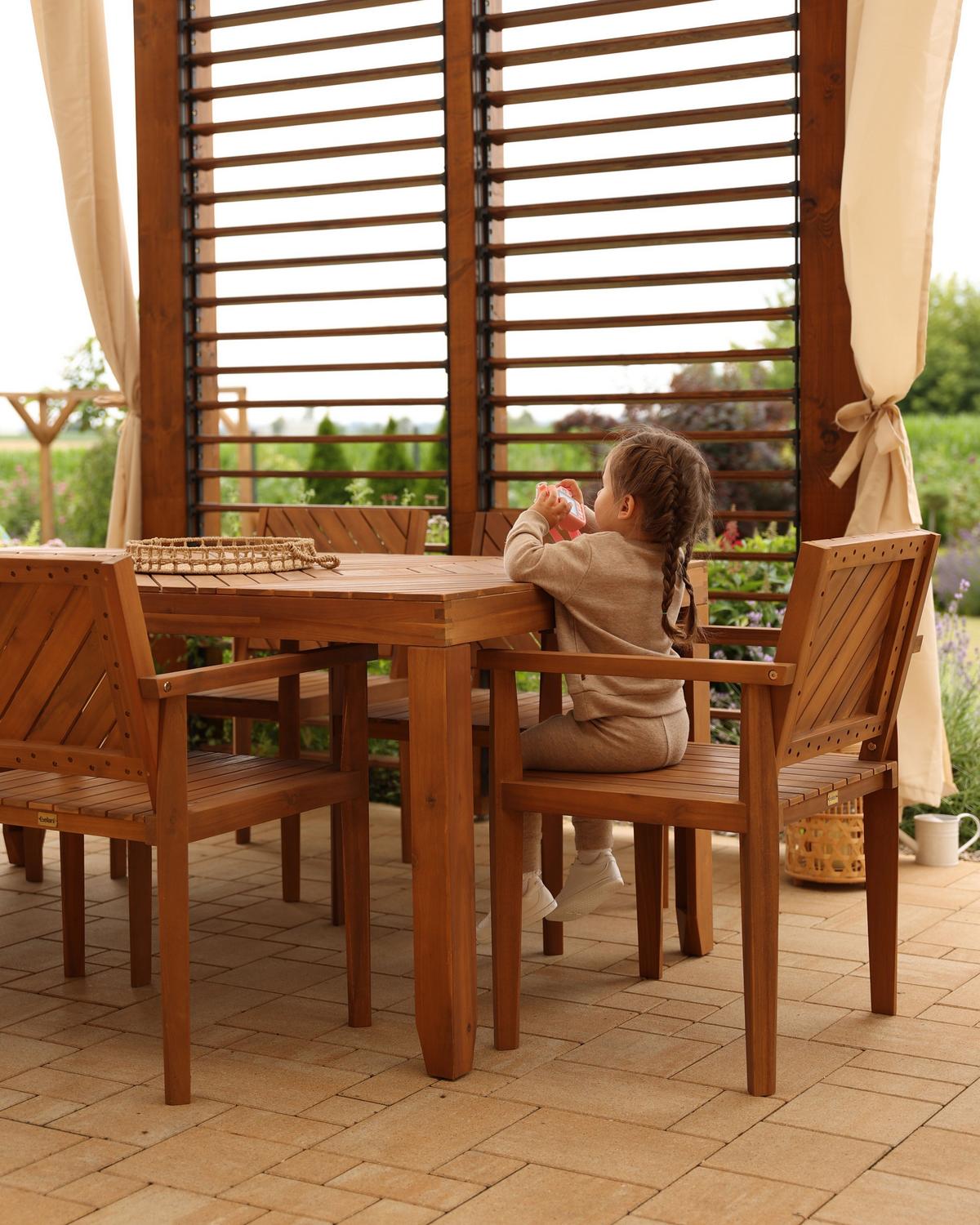 GARTENSTUHL 6er-Set Akazienholz hellbraun Baratti - Hellbraun, Holz (55/82/40cm) - Beliani