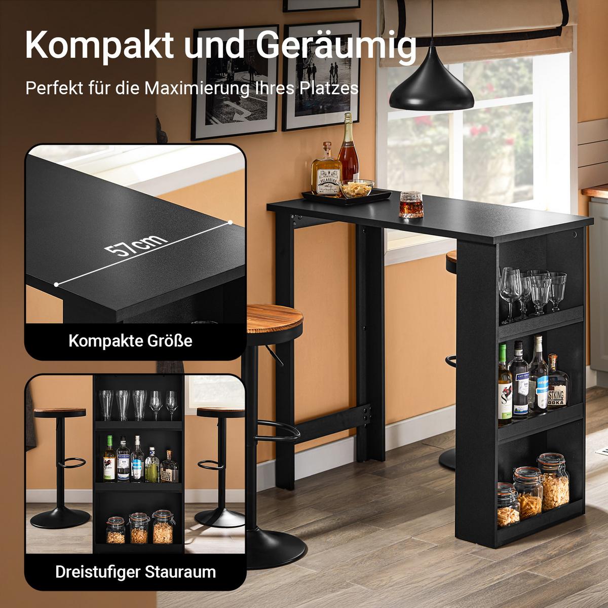 BARTISCH Schwarz - Schwarz, Holzwerkstoff (57/112/106cm) - SoBuy
