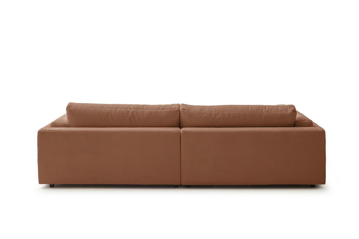 BIG SOFA RAINA Braun Cord - Schwarz/Braun, Kunststoff/Textil (294/85/150cm) - KAWOLA