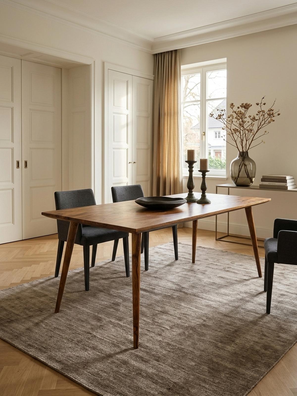 ESSTISCH Massivholz Braun Landhausstil Handgefertigt, Braun 160x80x76 cm - Braun, Holz (80/160/76cm) - KADIMA DESIGN