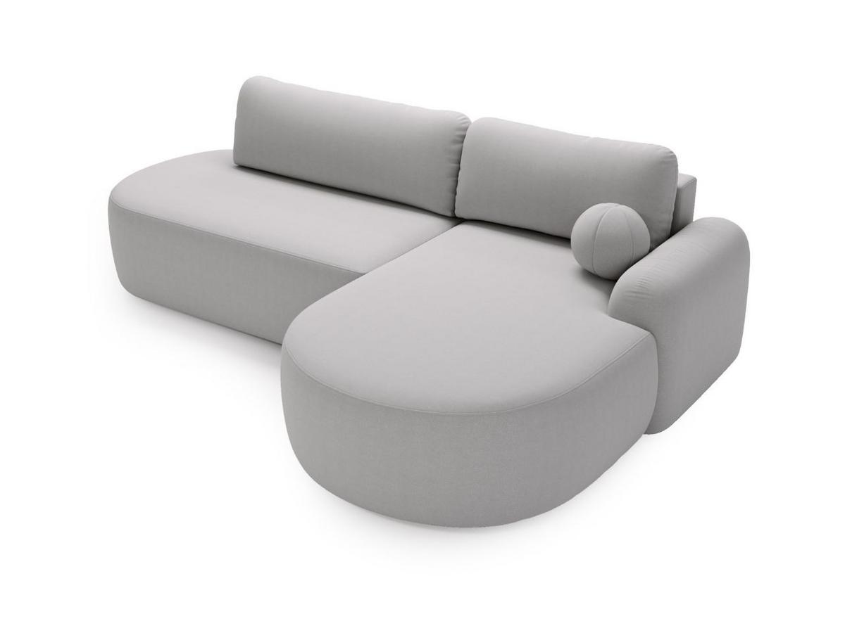 ECKSOFA Aurio O Bouclé-Stoff Grau Rechts - Grau, Holz/Textil (271/177cm) - Graingold