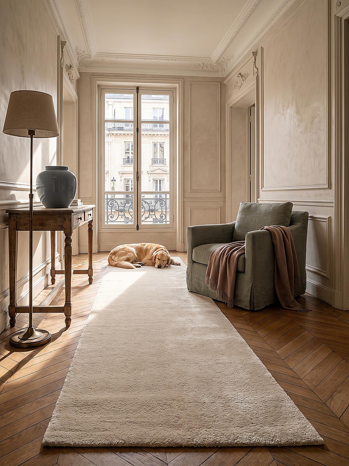 TEPPICHLÄUFER Antirutsch Uni ALDAN Polyester Beige 60 x 110 cm - Beige, Textil (60/110cm) - KADIMA DESIGN