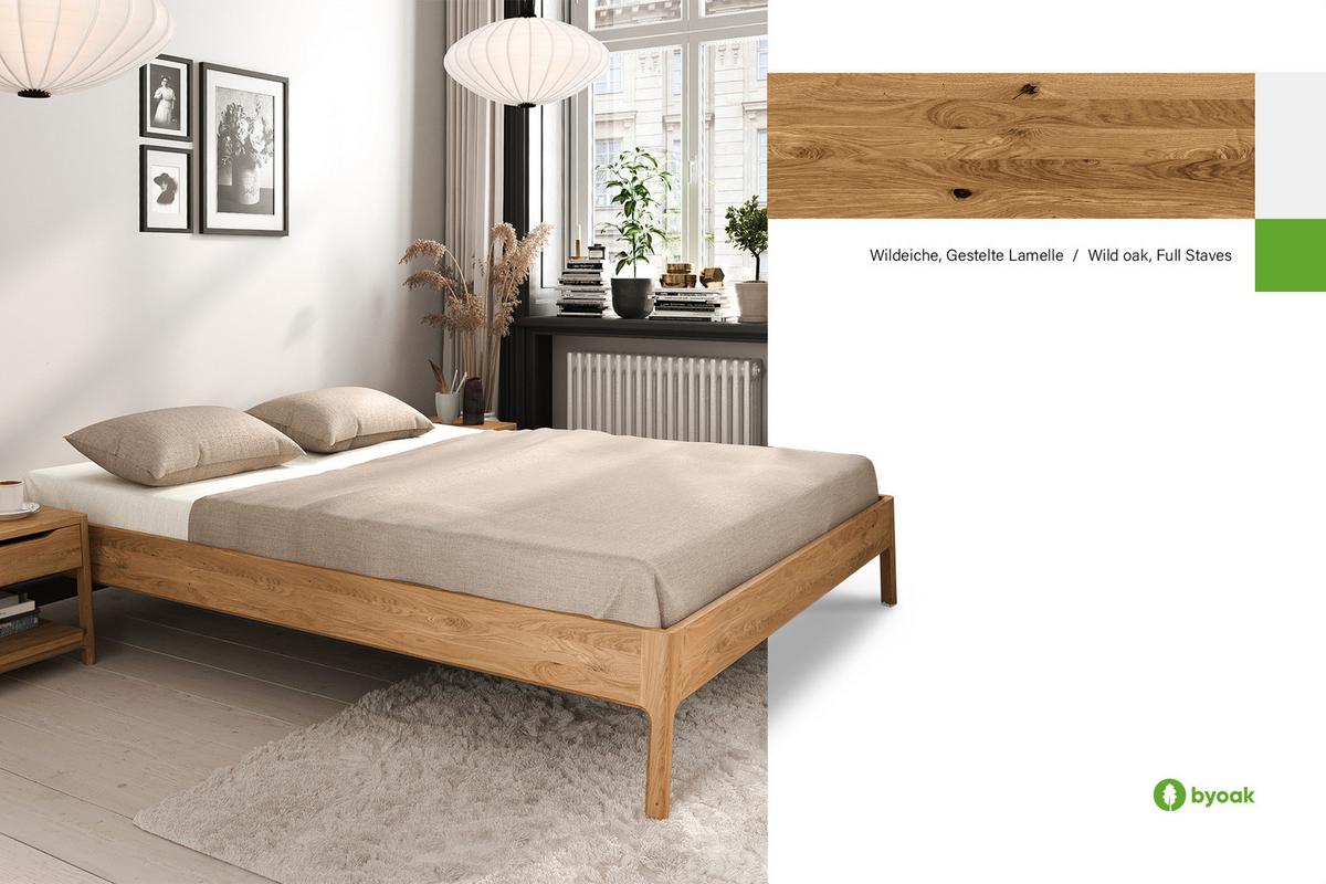 MASSIVHOLZBETT PAUL 3 80 x 200 Wildeiche - Wildeiche, Holz (80/200cm) - byoak