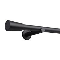 GARDINENSTANGE auf Maß 1-lauf Wandmontage Kegel 240cm - Schwarz, Metall (240cm) - Deco-Raum