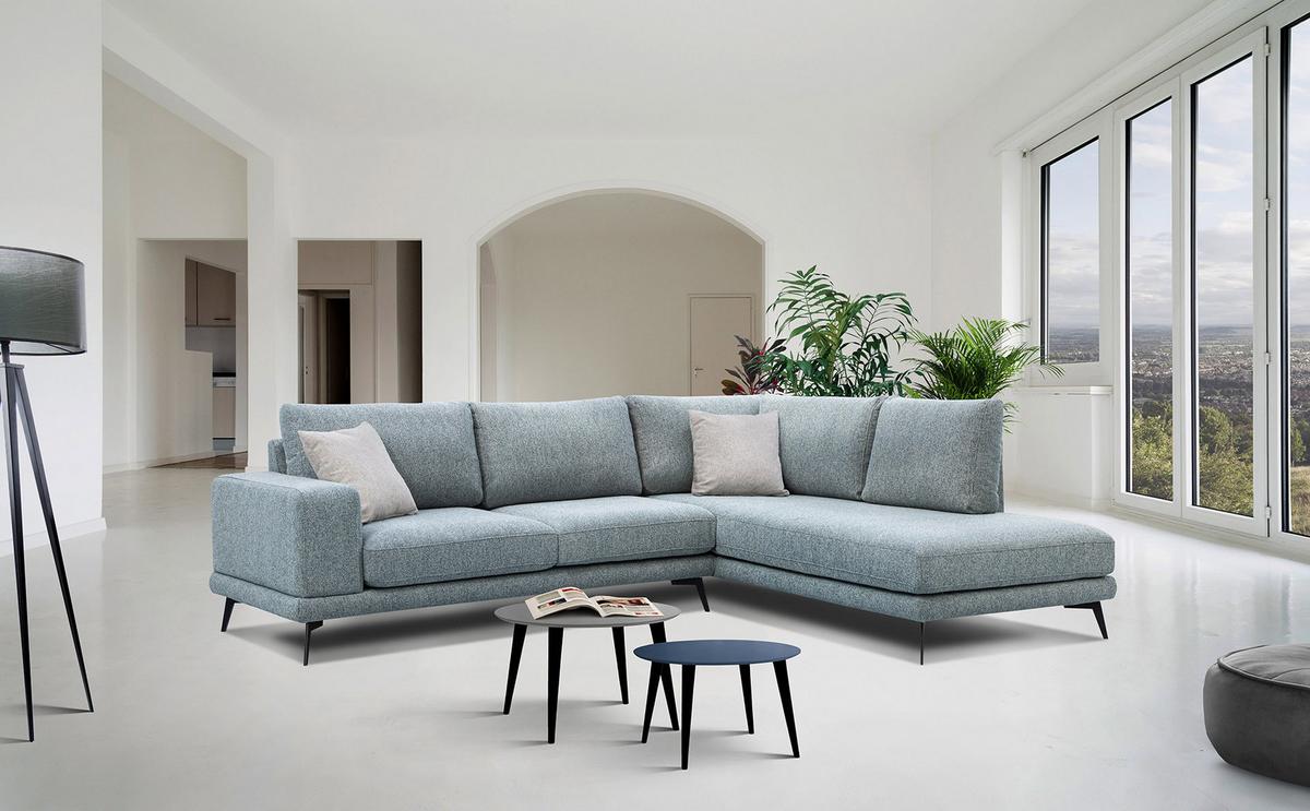 ECKSOFA MEDIOLANE 5-Sitzer, mintgrün - Mintgrün, Holzwerkstoff/Textil (282/219cm) - Wozimo