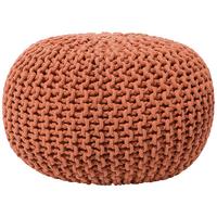 POUF Conrad 50/50/35 cm - Kupferfarben, Naturmaterialien/Textil (50/35/50cm) - Beliani