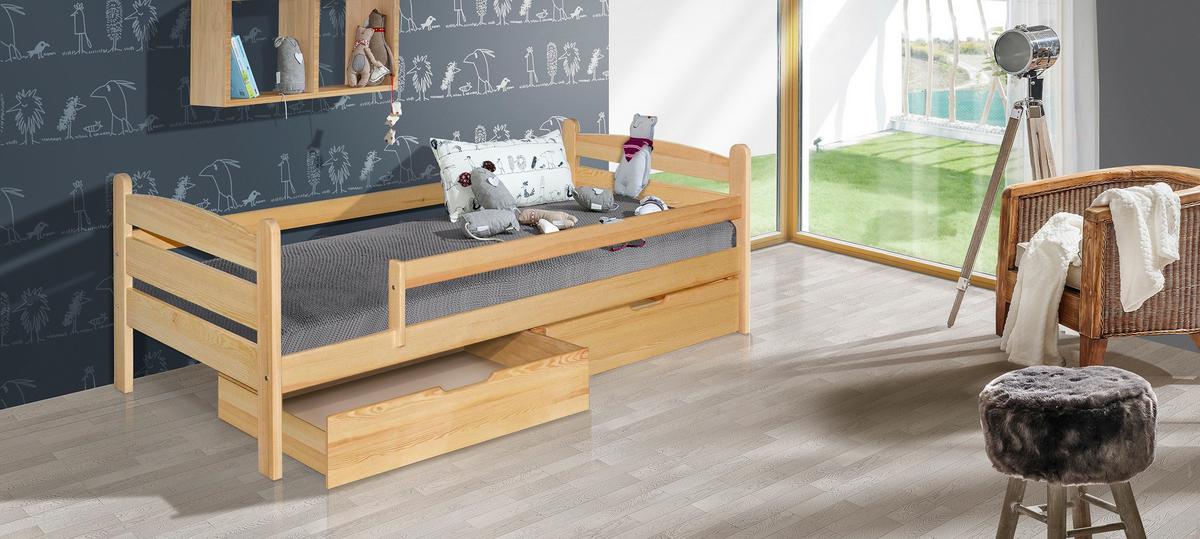 KINDERBETT MARIS mit Bettkasten 90x200 cm Kieferfarben - Kieferfarben, Holz (90/200cm) - MASSENO
