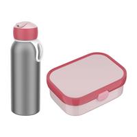 LUNCHSET MIT THERMOFLASCHE Campus Cool Pink 2-tlg. - Pink, Kunststoff/Metall (2/2/2cm) - Mepal