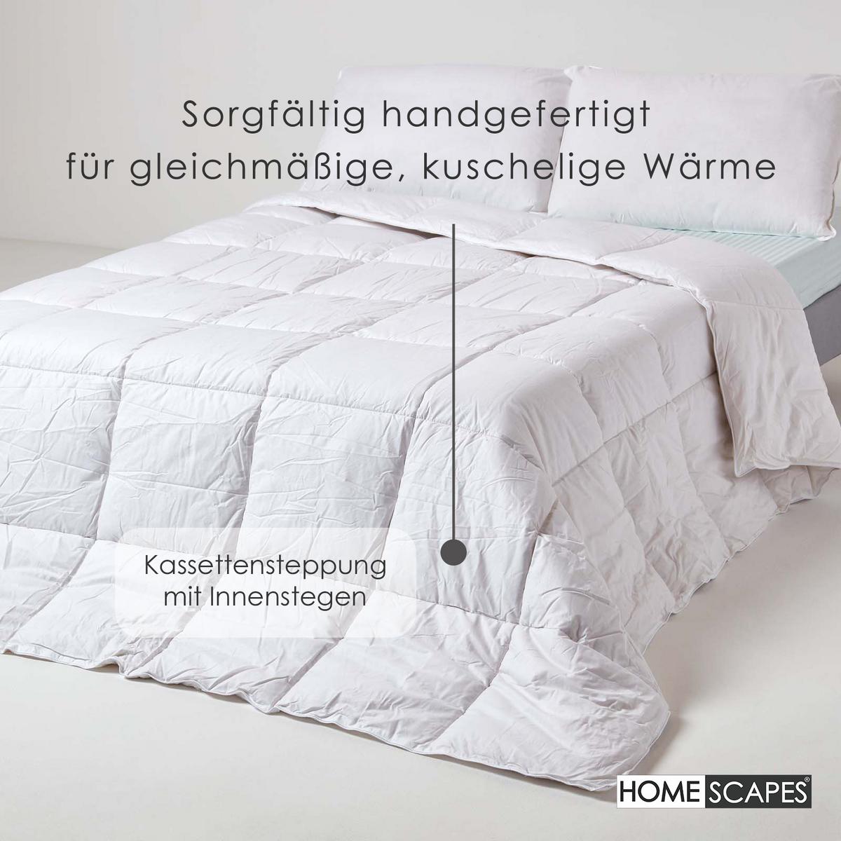 WINTERDECKE 155/220 cm, Seidenmischung - Weiß, Textil (155/220cm) - Homescapes