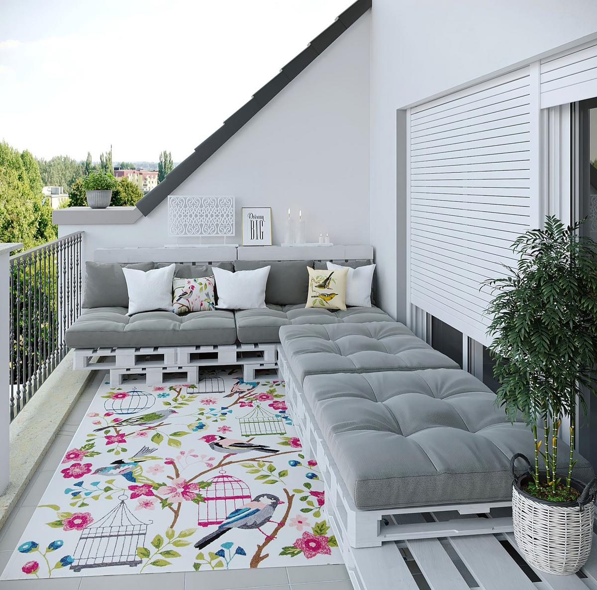 OUTDOORTEPPICH Rosetta 120x180 cm - Weiß, Textil (120/180cm) - Gino Falcone