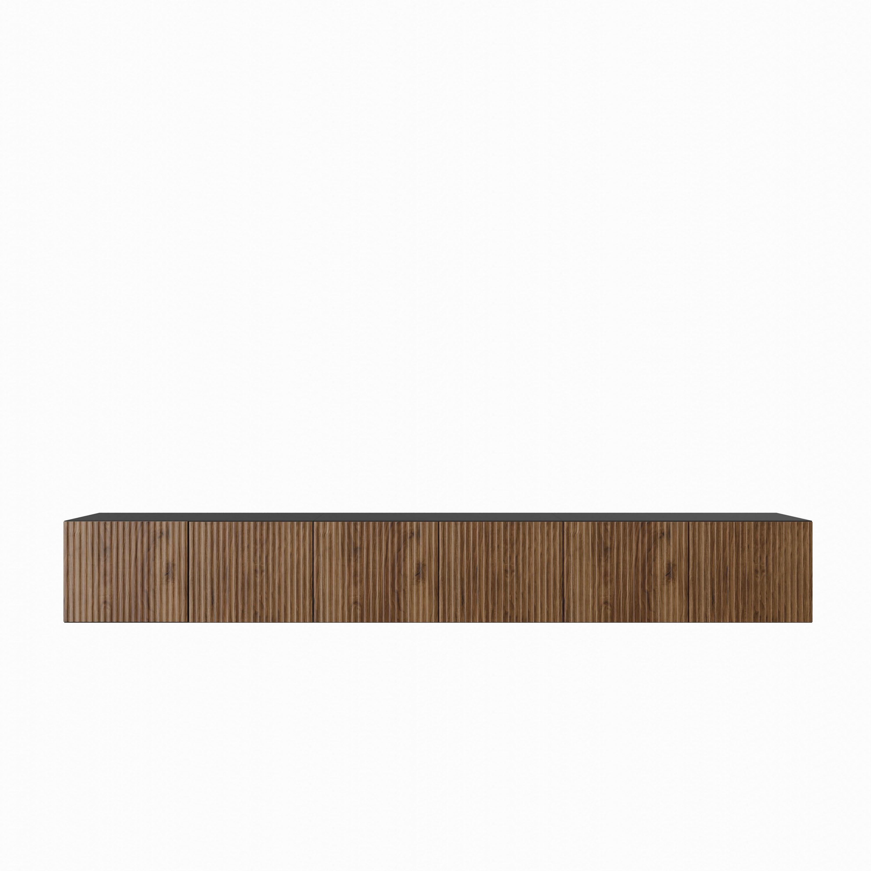 LOWBOARD VAREN 300/41/40 cm, Hängender TV-Schrank Schwarz / Eichefarben - Eichefarben/Schwarz, Holzwerkstoff (300/41/40cm) - MASSENO