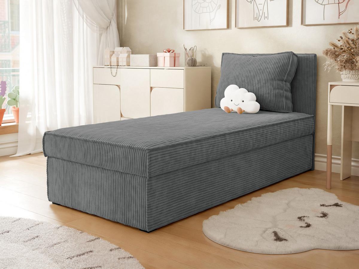 BOXBETT Posi Cord - Schwarz/Grau, Holzwerkstoff/Kunststoff (90/200cm) - MIRJAN24