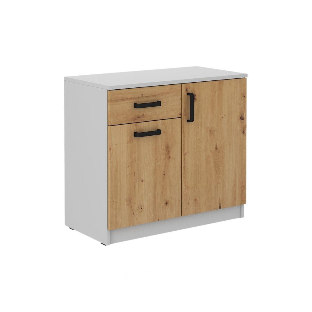 KOMMODE MALTESA 80/73/41 cm mit 1 Schubladen 2 Türen Grau - Eiche Artisan/Grau, Holzwerkstoff (80/73/41cm) - MASSENO