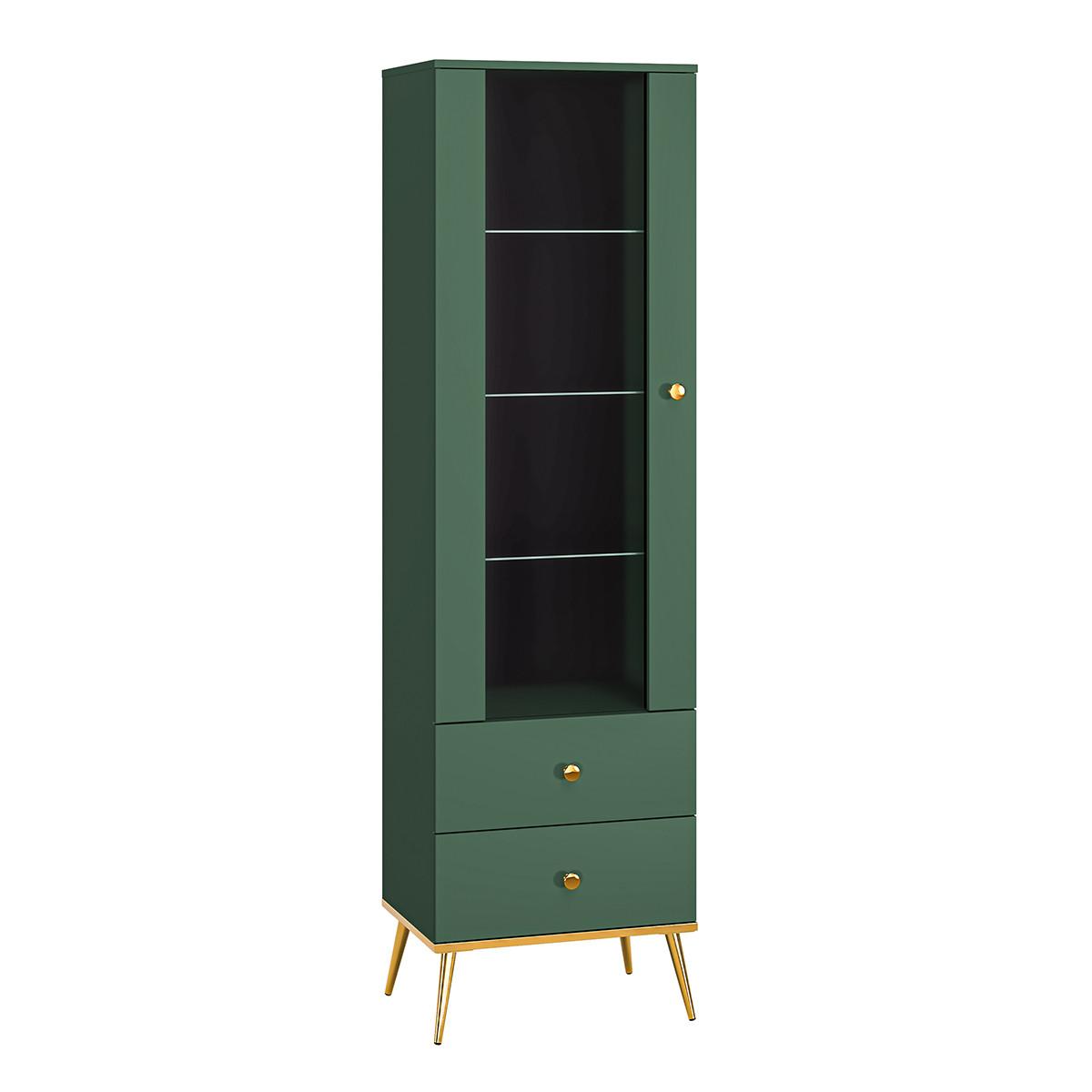 VITRINE Thalia Grün - Grün, Holzwerkstoff (55/190/40cm) - Petits-meubles