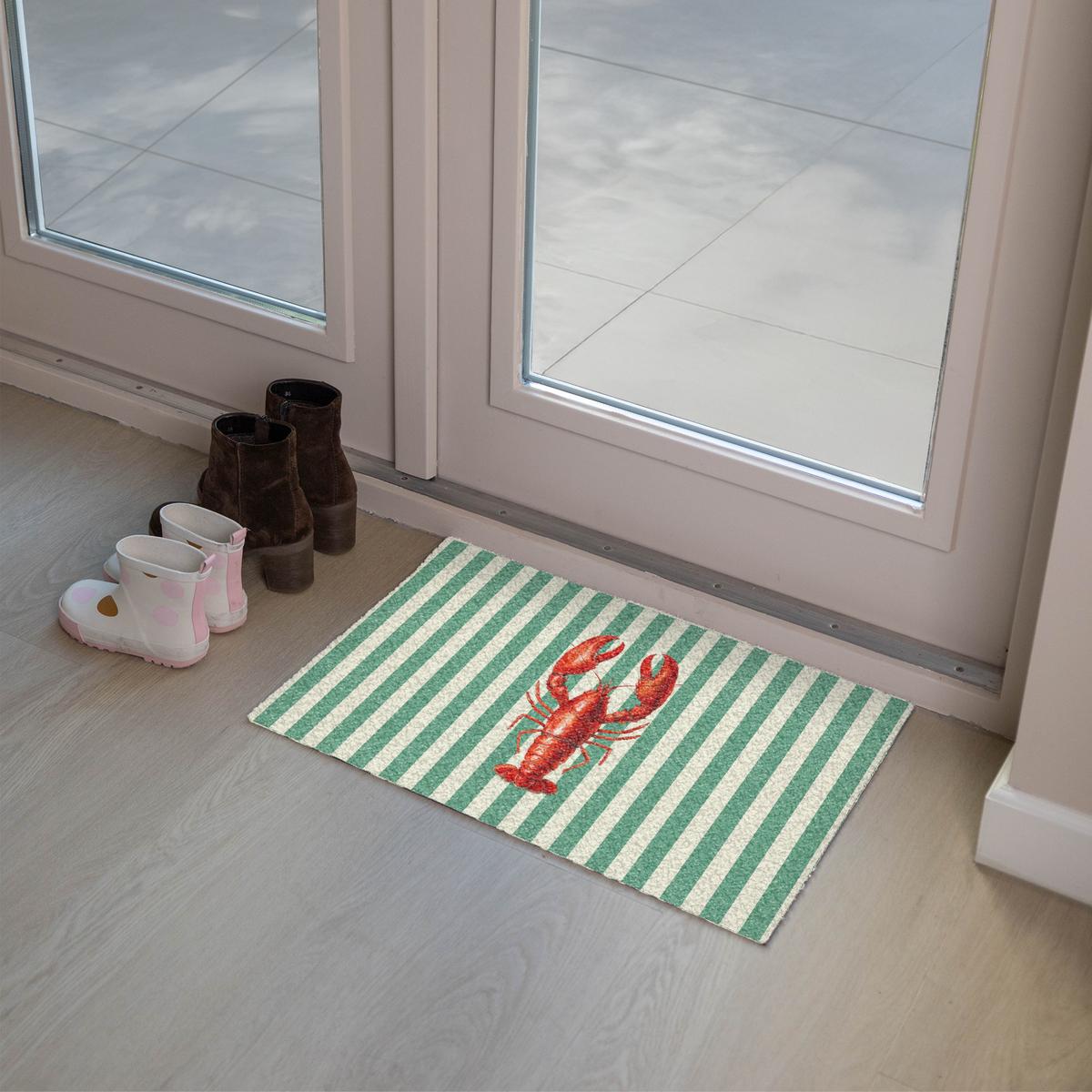 FUSSMATTE Krebs - Streifen - Realistisch - Sommerlich Schmutzmatte 60x40 cm - Multicolor, Kunststoff (60/0.4cm) - MuchoWow
