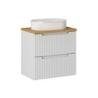 WASCHTISCH 60.4cm Riva Weiß und Holz - Weiß, Holzwerkstoff (60.4/59/40cm) - Petits-meubles