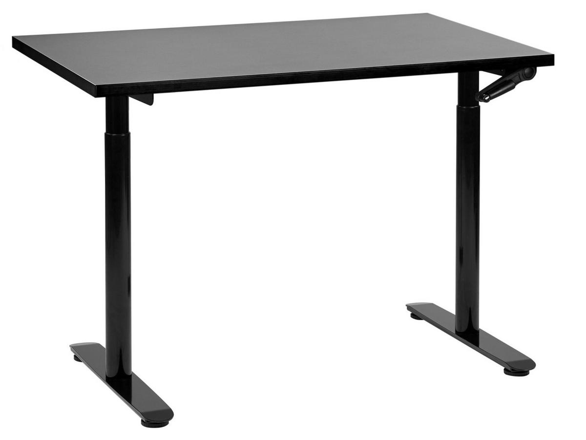 SCHREIBTISCH schwarz 120/72 cm manuell höhenverstellbar Destin IV - Schwarz, Holz (160/72/74cm) - Beliani