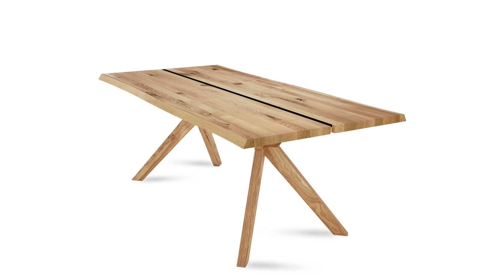 BAUMKANTENTISCH Dannie 1 220x78x100 Massivholztisch Wildeiche geölt - Wildeiche, Holz (220/78/100cm) - 58aufmkessel