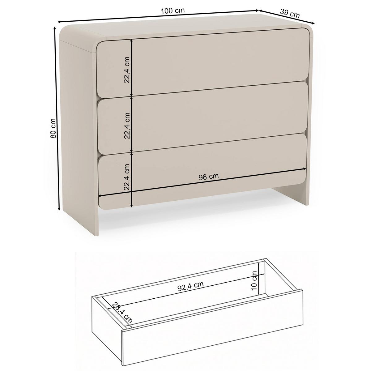KOMMODE Lummo Kaschmir 100 cm - Kaschmir, Holzwerkstoff (100/80.5/39cm) - Selsey
