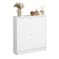 SCHUHSCHRANK Weiß - Weiß, Holzwerkstoff (76/78/18cm) - SoBuy