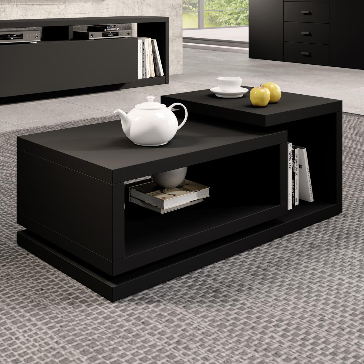 COUCHTISCH BOTTEGA 120/40/60 cm Schwarz - Schwarz, Holzwerkstoff (60/120/40cm) - MASSENO