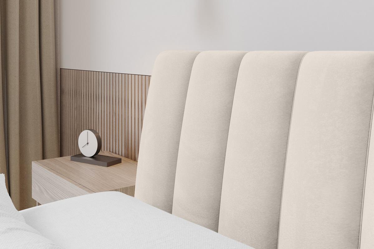 POLSTERBETT mit Bettkasten und Lattenrost, Bett mit Matratze H3/H4 - ILAN 180x200 Beige - Greige, Holzwerkstoff/Textil (180/200cm) - ALTDECOR