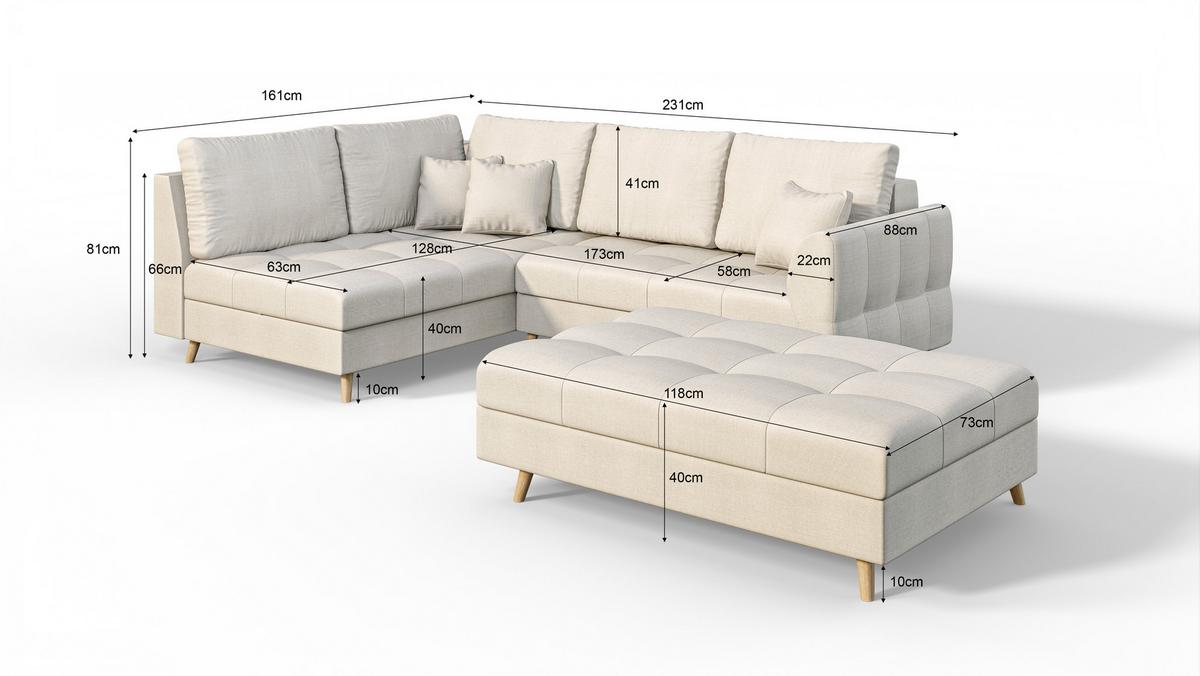 ECKSOFA Lorine Mikrofaser Gelb - Hellbraun/Gelb, Buchenholz/Textil (231/161cm) - S-Style Möbel