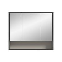 HÄNGESCHRANK mit 3 Spiegeltüren und 1 Nische Kaschmir 19/68/80 cm - Beige, Holzwerkstoff (19/68/44.5cm) - Calicosy