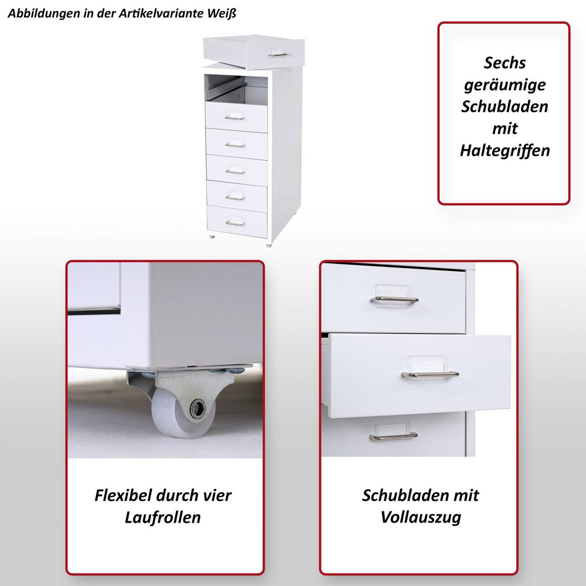 ROLLCONTAINER Anthrazit - Anthrazit, Metall (28/69/41cm) - MCW