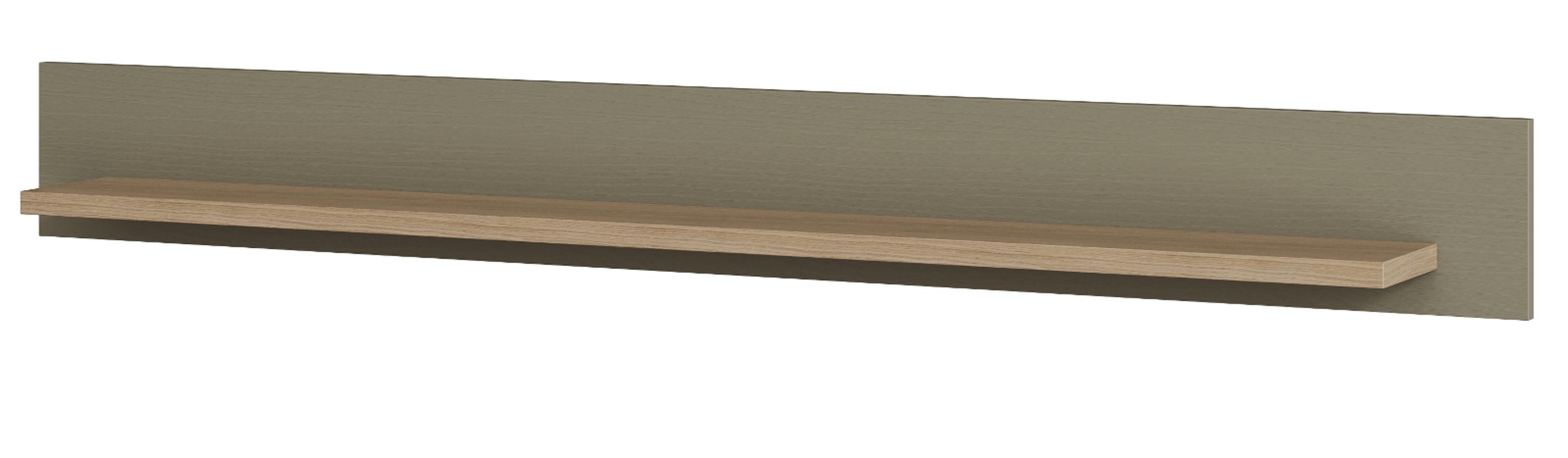 WANDBOARD Salbei grün, Eiche 150 cm, Wandregal skandinavisch - Salbeigrün/Eichefarben, Holzwerkstoff/Metall (150/17/17cm) - Furn.Design