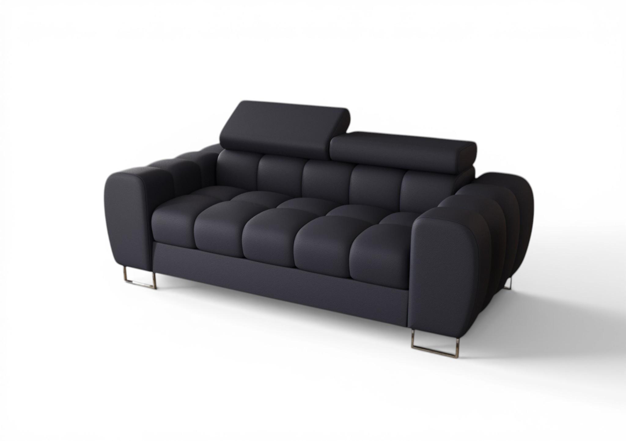 SOFA 2-sitzer Bastien In Stoff Moly - Dunkelblau, Holzwerkstoff/Textil (195/95/97cm) - Fun Möbel