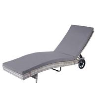 SONNENLIEGE Grau, Grau - Grau, Kunststoff (60/91/205cm) - MCW